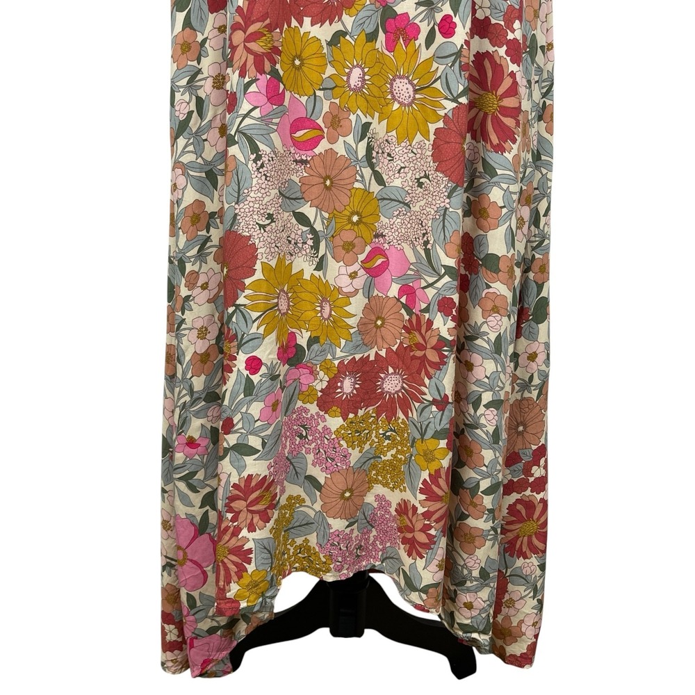 Easel Women's Maxi Dress Large Floral Spaghetti Strap Sundress Retro 70s Boho - Picture 3 of 10
